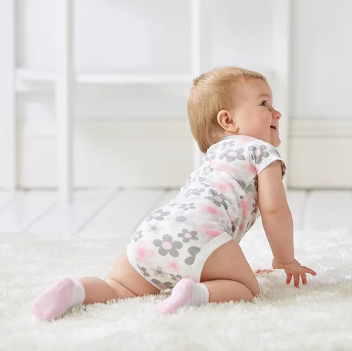Vista 4 de Gerber bebé niña 5 paquete de mamelucos Blanco