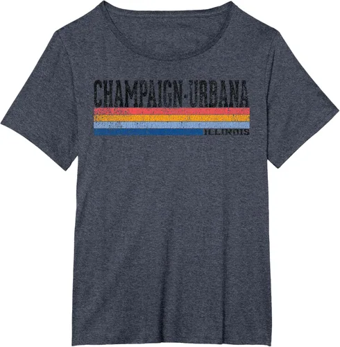 Vista 91 de clásico 1980s estilo champaign-urbana Illinois T Shirt, hombre 2XL, Blanco