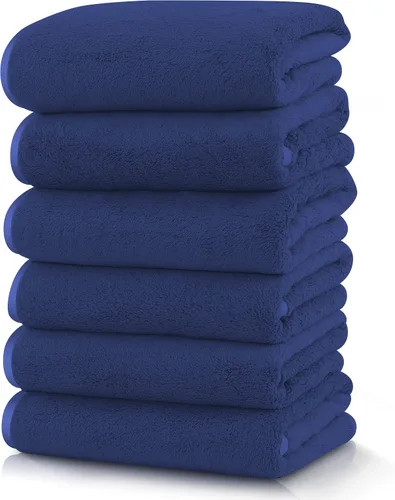 Vista 27 de TENSTARS Toallas de baño de seda con dobladillo para liquidación de baño - 27 x 55 pulgadas - Ligeras, delgadas, de secado rápido - Toalla