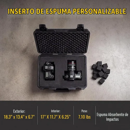Vista 5 de MEIJIA - Funda rígida impermeable de alta calidad para cámara, funda rígida con espuma de ajuste personalizable, protección completa con diseño