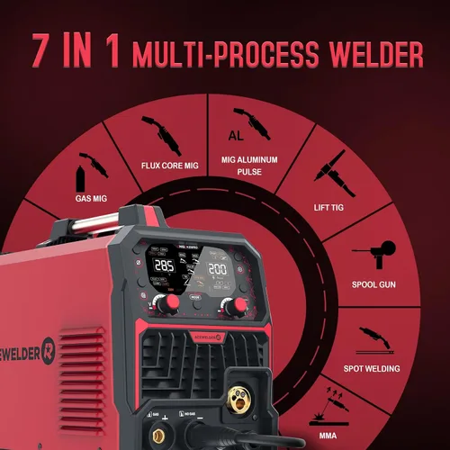Vista 2 de ACEWELDER Soldador MIG de aluminio con pulso 200A 7 en 1 gas MIG/pulso MIG/núcleo de flujo sin gas/electrodo/elevación TIG/soldadura por
