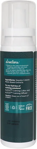 Vista 3 de ALZOO Spray calmante para gatos, a base de plantas, alivio del estrés y la ansiedad, con Nepeta Cataria, sin feromonas sintéticas, alivio del estrés