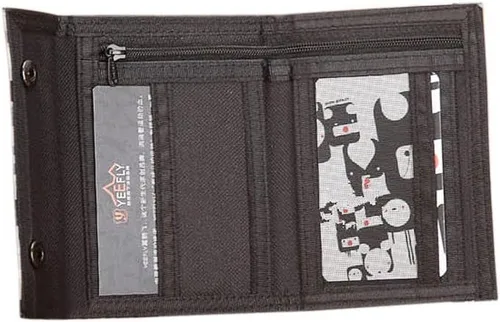 Vista 6 de Cartera de camuflaje triple para hombres casual del ejército clásico de lona organizador con cremallera monedero titular de la tarjeta de crédito