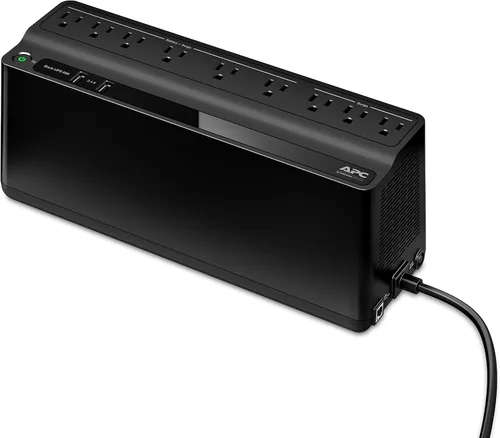 Vista 5 de APC 1500VA UPS de onda sinusoidal de respaldo y protector de sobretensiones, BR1500MS2, 2 puertos de cargador USB
