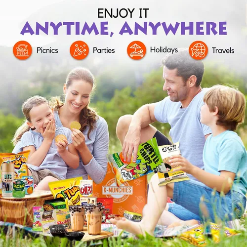 Vista 4 de K-Munchies Caja asiática de aperitivos – Paquete variado de aperitivos para adultos y niños con dulces, patatas fritas, ramen y otros alimentos