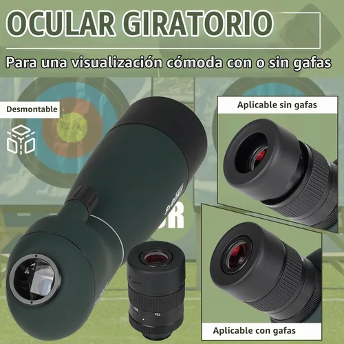 Vista 6 de SVBONY SV28 Plus telescopios de detección con trípode, telescopio de observador en ángulo de 25-75x70 con adaptador de teléfono, telescopio