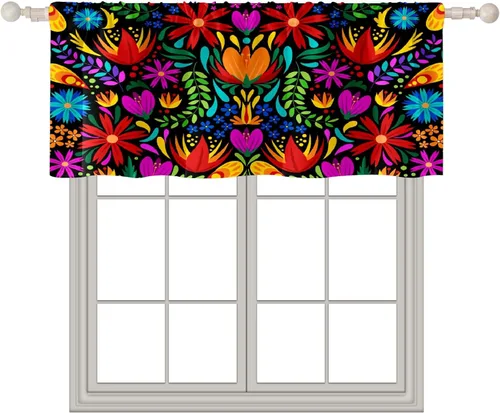 Vista 10 de Cortina de cocina con diseño de rayas verticales blancas y negras, cortinas opacas para baño, sala de estar, ventana, 14 x 52 pulgadas Rayas blancas