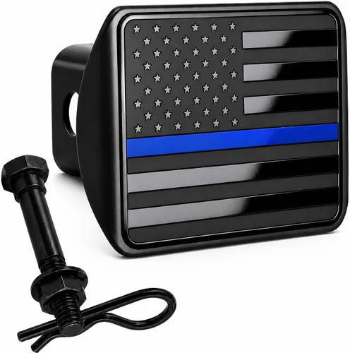 Vista 12 de Tapón de enganche de bandera negra estadounidense de 2 pulgadas Resistente a la intemperie, apto para lavado de coches, se adapta a receptor de 2