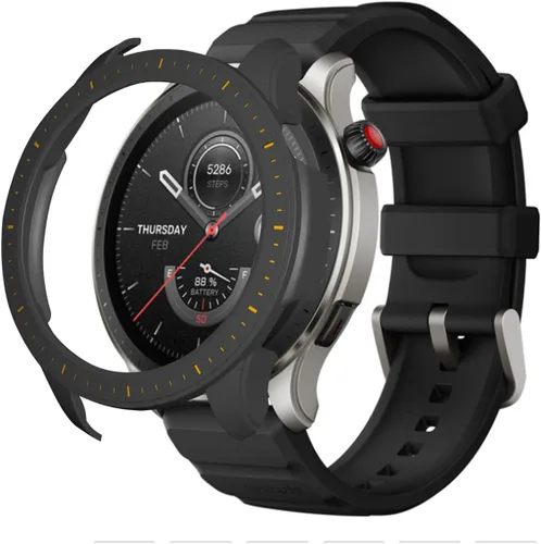 Vista 11 de Funda protectora para Amazfit GTR 4, a prueba de golpes, duradera, de policarbonato duro, accesorios para Amazfit GTR 4 Smartwatch (negro y azul)