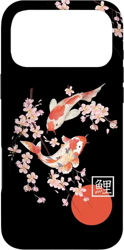 Vista 22 de Cherry Blossom Koi Carp Fish Japanese Sakura Graphic Art Case for iPhone 17
