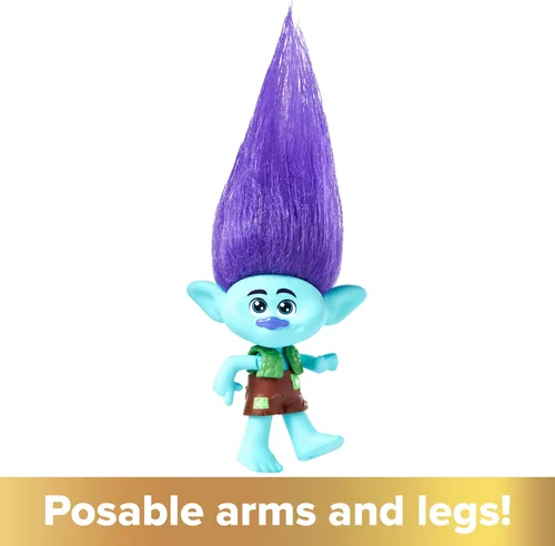 Vista 3 de Mattel DreamWorks Trolls Band Together Branch - Muñeca pequeña con traje extraíble y pelo de felpa, juguetes inspirados en la película
