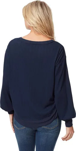 Vista 3 de Jessica Simpson Camiseta de cuello redondo acanalada para mujer