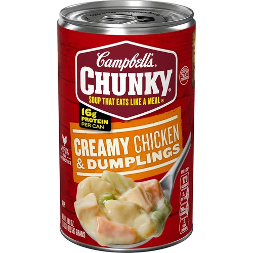 Vista 13 de Campbell's Chunky Sopa, cremosa de pollo y dumplings, lata de 18.8 onzas (caja de 12)