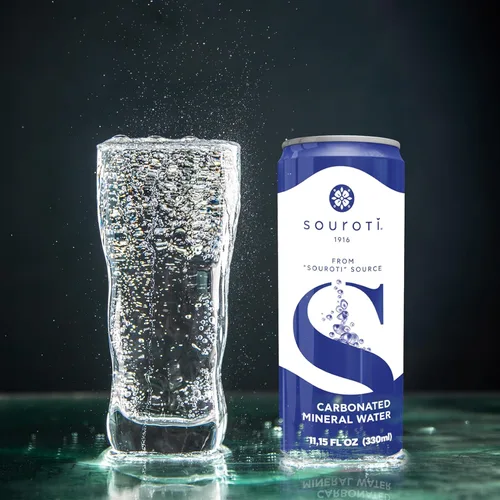 Vista 7 de SOUROTI Agua mineral carbonatada sin sabor con gas Bebida saludable rica en minerales y oligoelementos Paquete de 24, latas de 11.2 onzas