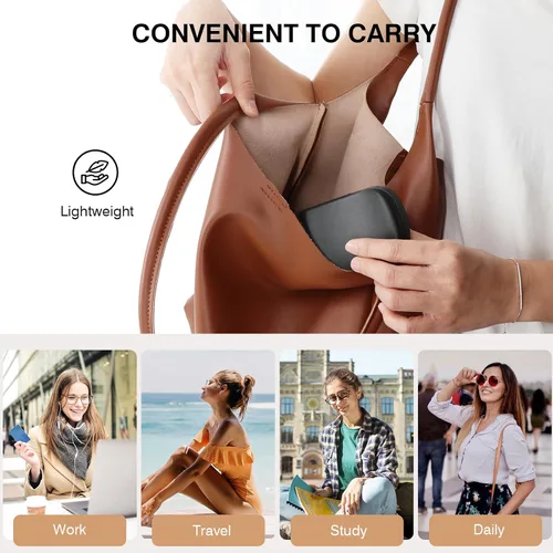 Vista 6 de Marvolia Estuche rígido para gafas de sol, funda de piel sintética para gafas de sol con paño de limpieza