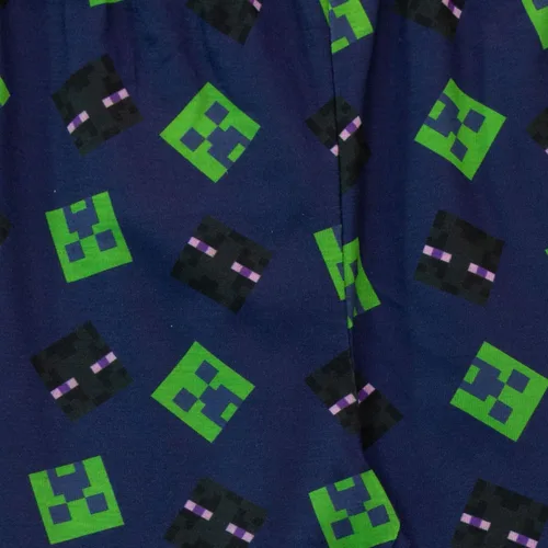 Vista 5 de Minecraft Pijama para niño Steve and Creeper Azul verde