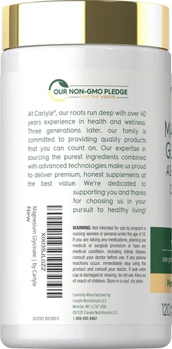 Vista 3 de Carlyle Glicinato de Magnesio con Ashwagandha 120 Cápsulas Vegetarianas
