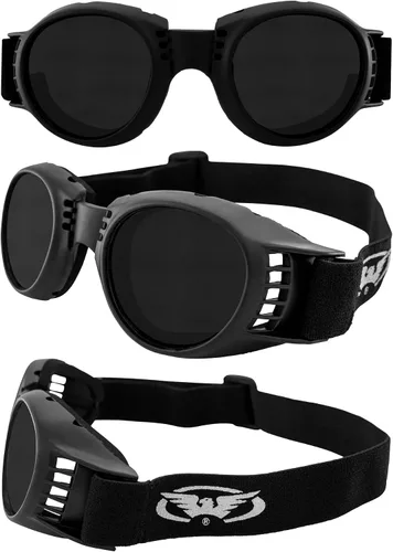 Vista 7 de Global Vision Paragon - Gafas de motocicleta para hombre y mujer, marco negro, lente súper oscuro