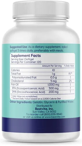 Vista 2 de Super Omega-3 1000mg (120 cápsulas blandas)