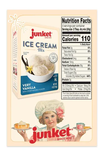 Vista 2 de Junket Mezcla de helado de vainilla: hace 6 cuartos de helado casero antiguo para hacer helados o revolver a mano, solo tienes que añadir leche