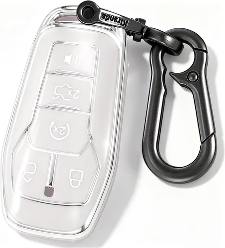 Vista 10 de Kirsnda Funda para llavero para Ford y Lincoln, color negro