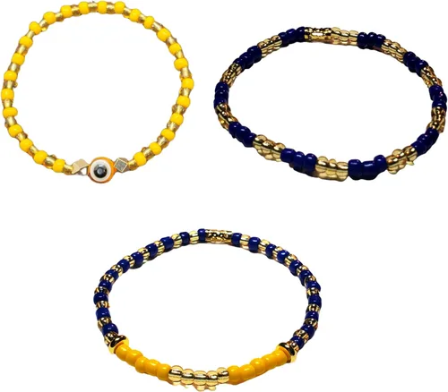 Vista 21 de Juego de 3 pulseras de cuerda elástica de santería de ojo malvado hechas a mano Obatala Oshun Yemaya Orula Elegua Oya Ogun Ochosi Shango Babalu Aye