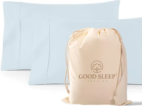 Vista 30 de Juego de 2 fundas de almohada estándar de 1000 hilos, 100% algodón egipcio, fundas de almohada 01. blanco