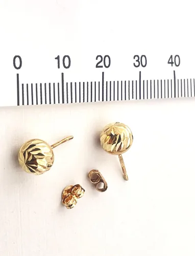 Vista 4 de PierreLorren - Aretes de oro amarillo macizo de 18 quilates, hechos a mano