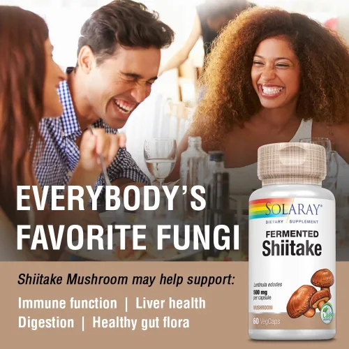 Vista 4 de SOLARAY Fermented Shiitake Mushroom 500mg Healthy Immune, Liver & Digestive Function Support Non-GMO & Vegan 60 VegCaps