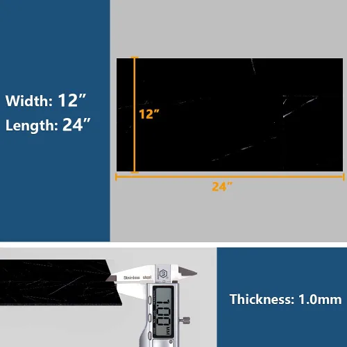 Vista 2 de VEELIKE Azulejos de suelo de mármol negro de 12 x 24 pulgadas para despegar y pegar, para baño, impermeables, autoadhesivas, calcomanías de vinilo