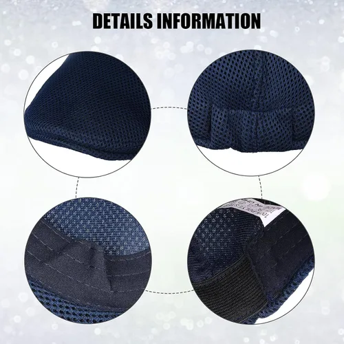 Vista 2 de Geyoga 6 Pieces Men's Mesh Flat Cap Breathable Summer Newsboy Hat Cabbie Flat Cap