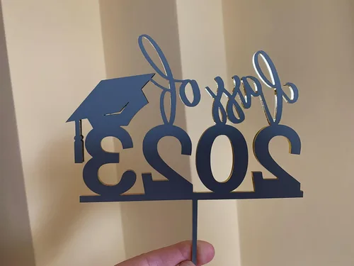 Vista 6 de FranJohnsonHouse Class of 2025 Graduation Cake Topper – Personalized Year & Text, Custom Acrylic, 6" Wide – Party Decor