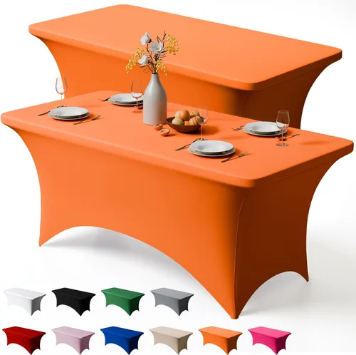 Vista 21 de Trlyc Paquete de 1 mantel rectangular de elastano de 4 pies – 48 x 30 pulgadas, resistente a las arrugas, para bodas, fiestas, banquetes, picnic