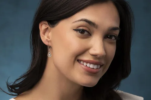 Vista 2 de Natalia Drake Aretes colgantes con forma de lágrima de diamantes de 110 quilates para mujer en plata de ley 925 chapada en rodio, Metal precioso.
