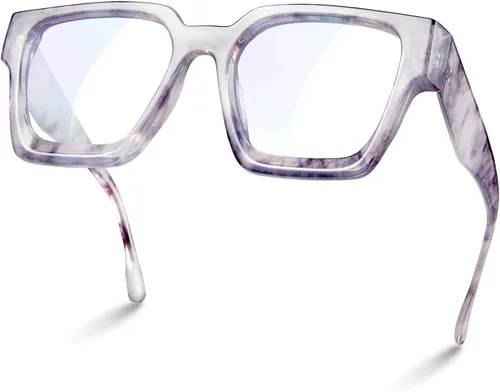 Vista 24 de livho Marco de gafas de gran tamaño para mujer y hombre, lentes rectangulares de moda para computadora, marco elegante *Tortuga de coco