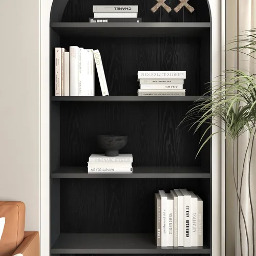 Vista 5 de Wallercity Papel de contacto de grano de madera negro texturizado para cocina, papel de contacto de madera autoadhesivo para armarios, impermeable