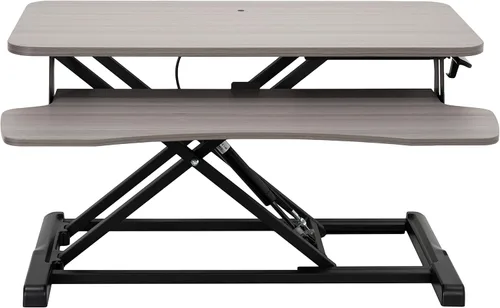Vista 39 de VIVO Convertidor de escritorio de 26 pulgadas, Serie K, elevador ajustable de sentado a parado, estación de trabajo para dos monitores y laptop