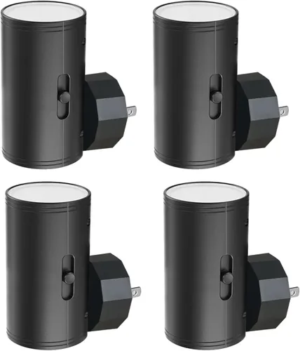 Vista 8 de Paquete de 4 luces nocturnas con sensor de movimiento, luz nocturna LED de pared enchufable con sensor de atardecer a amanecer, encendido/apagado