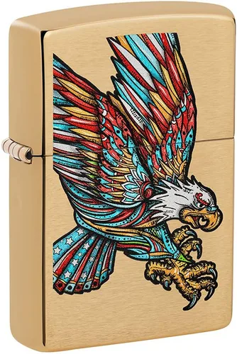 Vista 8 de Zippo Encendedor de bolsillo Eagles Dare - Encendedores recargables con tapa abatible a prueba de viento - Encendedores de bolsillo con diseño Negro