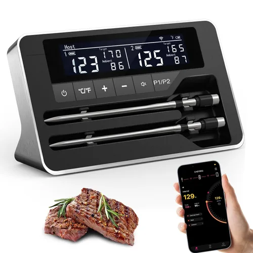 Vista 8 de Termómetro de carne inalámbrico, termómetro digital Bluetooth de 800 pies con aplicación inteligente, temperatura precisa mejorada en un 100%
