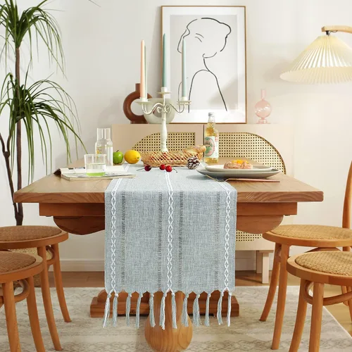 Vista 7 de Chassic - Caminos de mesa estilo granja, rústicos boho de 72 pulgadas de largo para comedor, decoración de mesa para fiestas, vacaciones y bodas, 14