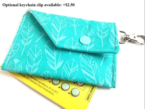 Vista 4 de Birth Control Case Sleeve with Snap Closure and Optional Keychain Clip -Arches or rainbows