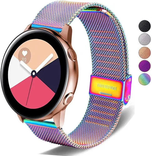 Vista 15 de Correa compatible con Galaxy Watch 4/4 Classic / 5/5 Pro / 6/6 classic / 3 1.614 in / Galaxy Watch 1.654 in / Active 2, correa de repuesto de malla