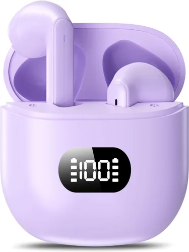 Vista 8 de KTGEE Auriculares Inalámbricos Bluetooth 5.3, Auriculares Estéreo de 40 Horas de Reproducción con Estuche de Carga con Pantalla LED, Auriculares