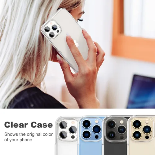 Vista 7 de JJGoo Funda transparente compatible con iPhone 13 Pro Max, transparente, suave, a prueba de golpes, delgada funda protectora para teléfono