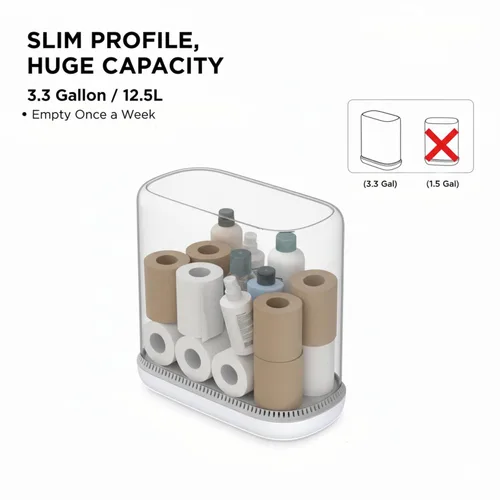 Vista 9 de MOPALL Cubo de basura a prueba de perros con tapa, cubo de basura delgado de baño de 3.3 galones con cubo interior, se adapta a bolsas estándar de 4