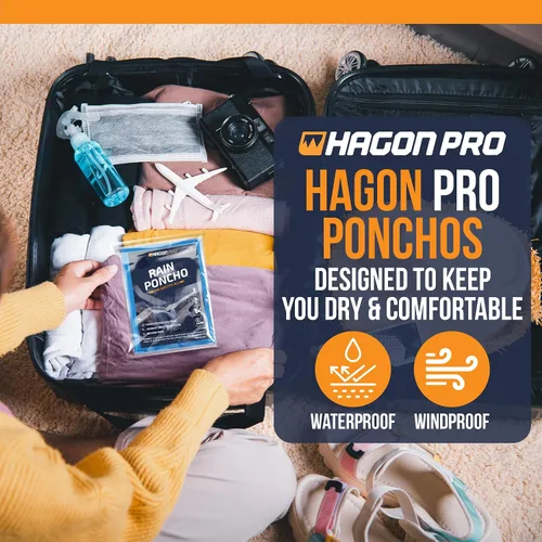 Vista 27 de Hagon PRO - Ponchos de lluvia desechables para adultos (paquete de 5)