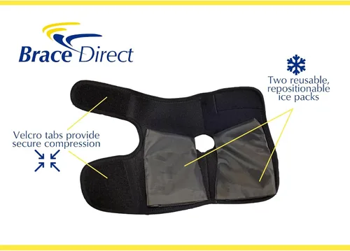 Vista 8 de Brace Direct Tobillera de gel + envoltura de hielo para pies (L/XL), estribo y férula para soporte de tobillo con hinchazón, inflamación, lesiones