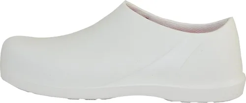 Vista 6 de VANGELO Zuecos profesionales antideslizantes para mujer, zapatos de trabajo, zapatos de enfermera, zapatos de chef, negro, blanco, lima, multicolor