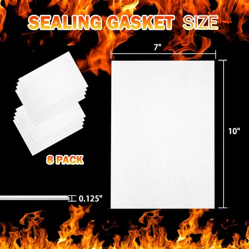 Vista 6 de Papel de junta de alta temperatura, material de junta de horno de fibra de cerámica, hoja de chimenea de aislamiento para estufa de pellets, estufa